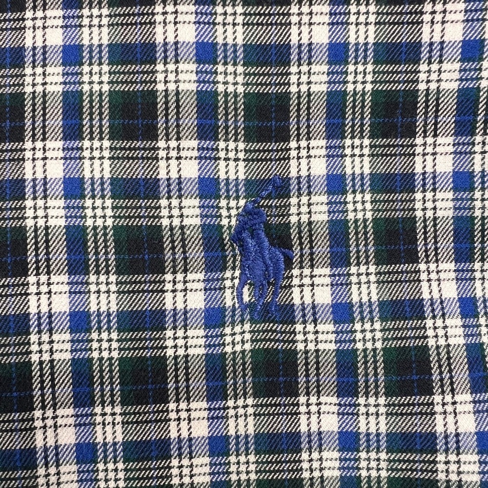 Ralph Lauren Blake Plaid Button Down Shirt Men L Blue Cotton Ivy Prep Preppy